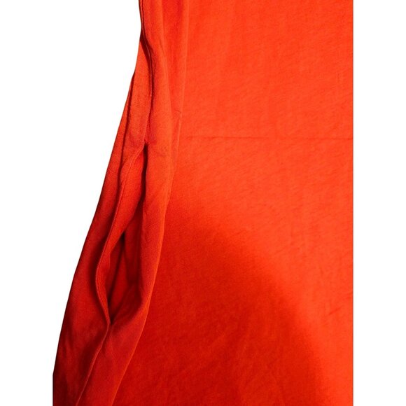 Anonymi Womens Orange A-Line Button-Down Midi Shirt Dress S 100% Pima Cotton - Picture 7 of 9